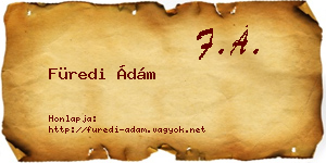 Füredi Ádám névjegykártya